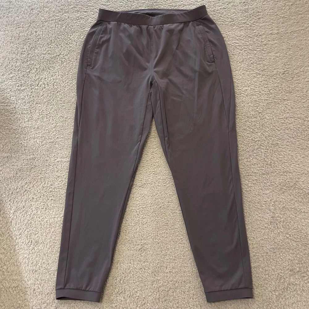 Janji Mercury Knit Running Joggers Mens Large Purple Gray Tapered Athletic Pants